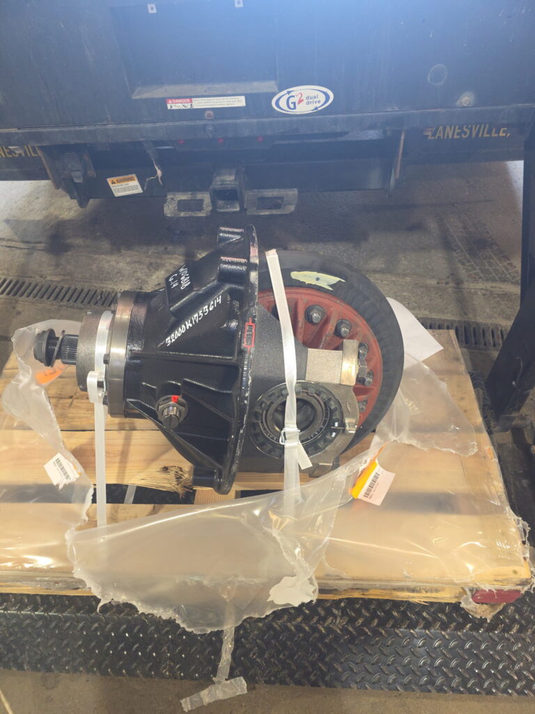 Unpacking the new Meritor RS185 differential in 6.14 ratio after delivery in Weirton.