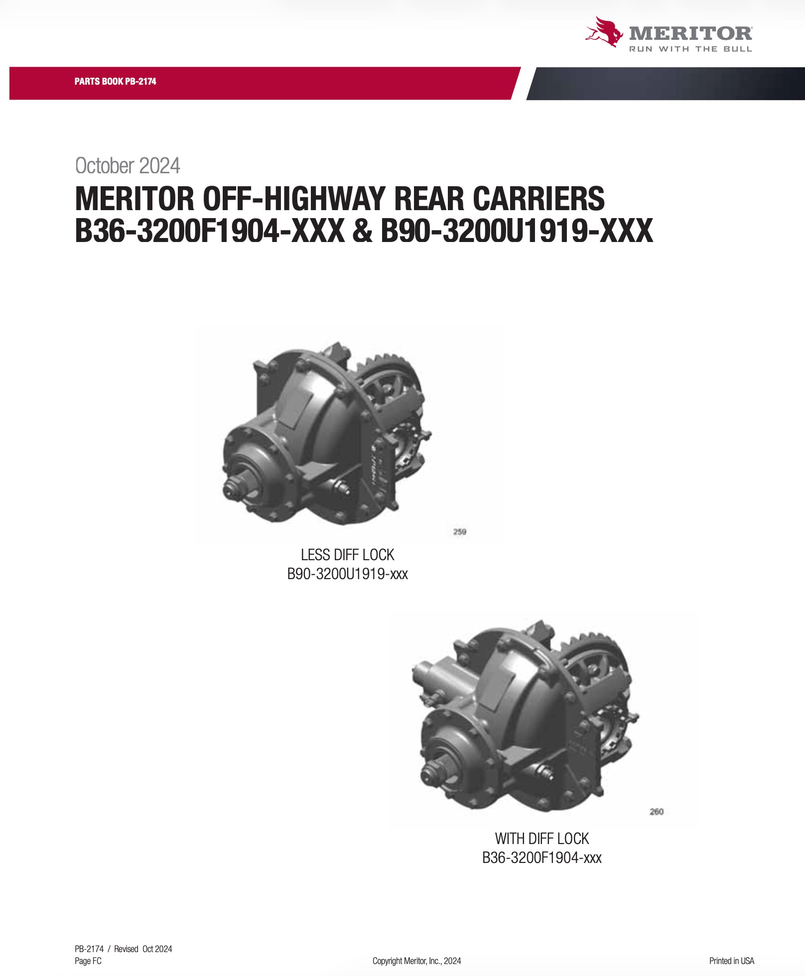 Meritor Off-Highway Rear Carriers Parts Book | Heavy Duty Transaxle