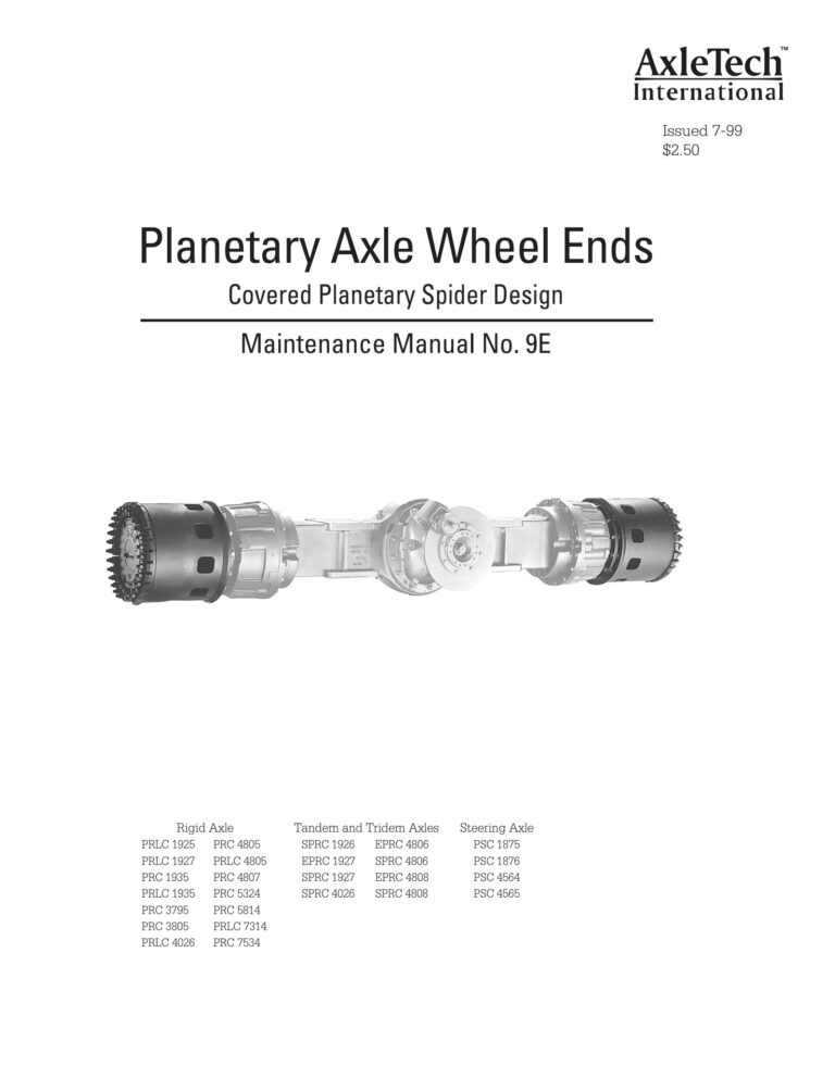AxleTech Planetary Axle Wheel Ends – Maintenance Manual | Heavy Duty ...